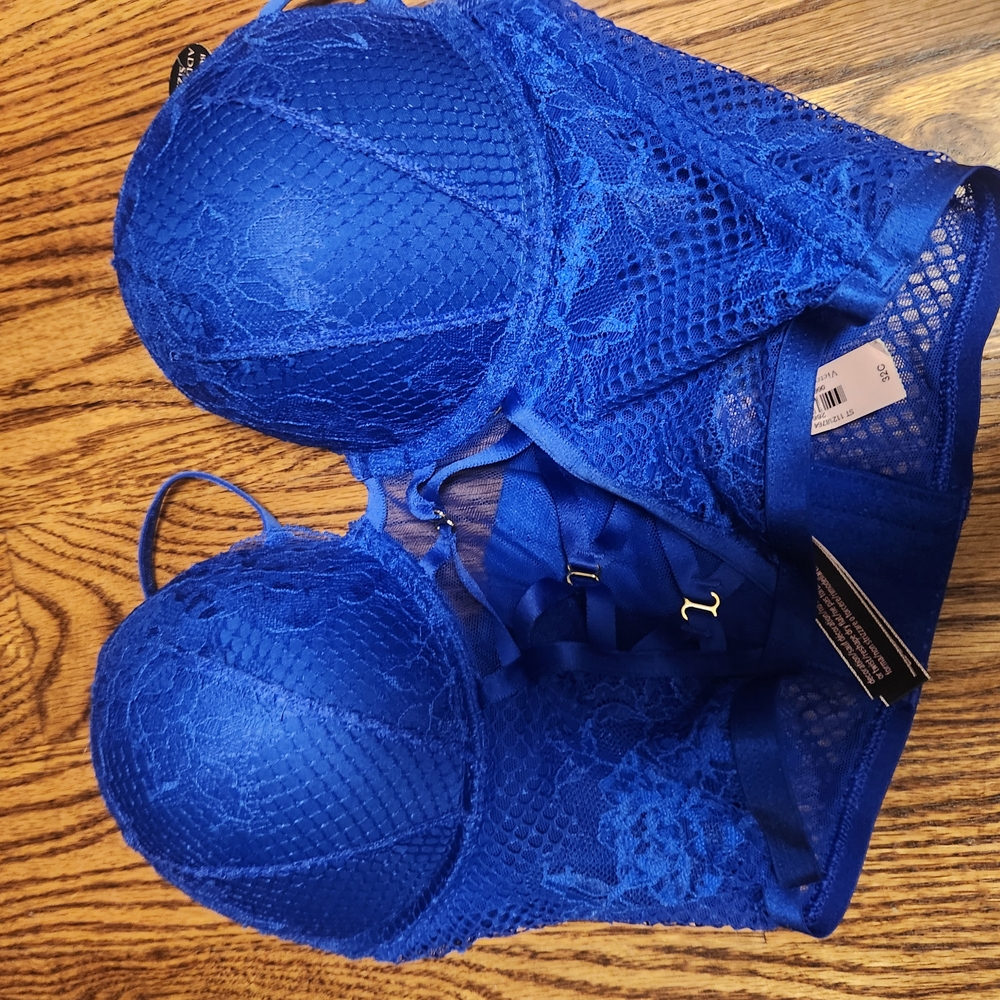 Royal Blue Lace Bra with Molded Cups